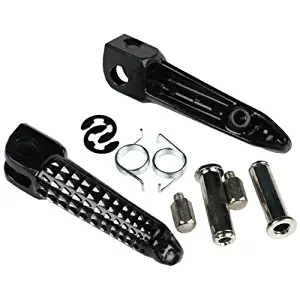 TCMT Black Front Foot Pegs Footpeg Footrest Bracket Set Fits For Kawasaki Ninja 650R (EX650) 2006 2007 2008 2009 2010 2011 2012 2013