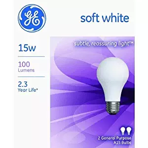 GE Lighting 97491 15 Watt A15 Soft White Light Bulb (12 Pack)