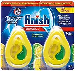 Mega Value Finish Dishwasher Freshener, 220 washes, Citrus Lemon Lime Scent, Pack of 4, 0.17 fl oz / 5ml