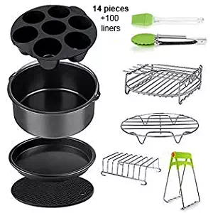 Stephanie Lane - XL Air Fryer Accessories 11 pcs fits all 3.7QT - 5.3QT with 8 Inch Diameter