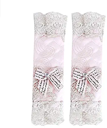 Kztiton - Refrigerator Covers - 1pair Lace Flower Polka Dot Door Refrigerator Handle Cover Practical Doorknob Double Fridge Gloves - Stainless Decorative Inside Doors Refrigerator Outside Steel Cov