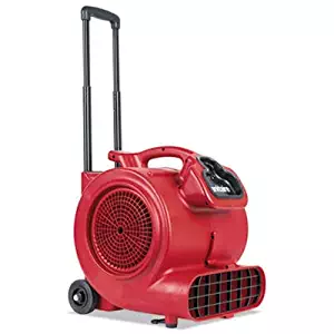 Dry TIME AIR Mover with Wheels and Handle, 1281 CFM, RED, 20 FT Cord