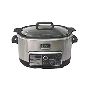 Ninja 4 in 1 Accutemp Slow Cooking System with Auto IQ 1200 watts 6 Qt. Capacity Functions as an Oven, Stovetop, Slow Cooker, and Steamer CS970QSS (Renewed) (Stainless Steel/Silver)