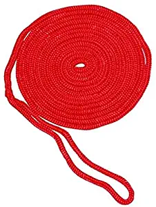 AMRA-27050.016 * 3/8" X 20' Aamstrand Double Braid Nylon Colored Dock Lines - Red