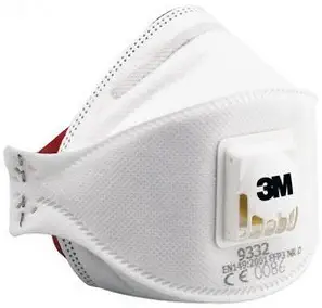 3M 9332 Aura Flat Fold Face Mask Disposable Dust, Mist, Fume Respirator,10pcs per pack