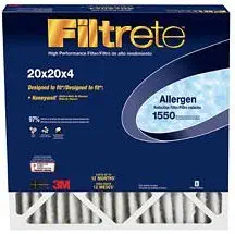 20x20x4 (19 3/4 x 19 3/4 x 4 3/16) Filtrete Allergen Reduction Filter by 3M (2 Pack)