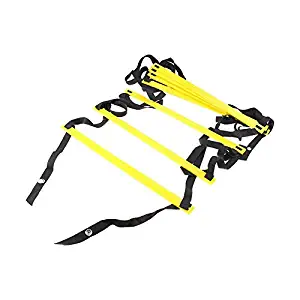 Six&Four St. Premium Set of Speed & Agility Ladder for Training with Carry Bag, 6m Ladder with 12 Adjustable Rungs (±20 feet), 12 Cones, 4 Hurdles, 1 Parachute - Great for Indoor and Outdoor Use -