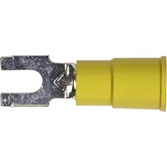 3M Highland Vinyl Insulated Block Fork Terminal BFV10-8Q, AWG 12-10, suitable for use in a terminal block