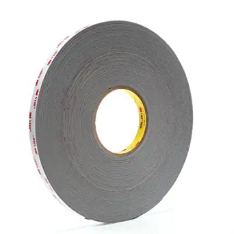 3M VHB 4941 Gray Foam Bonding Tape - 1/2 in Width x 45 mil Thick - 64886 [PRICE is per ROLL]