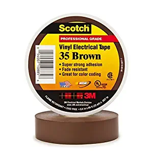 3M Scotch #35 Electrical Tape, Brown, .75-Inch by 66-Foot by .007-Inch Size: 3/4 in. x 66 ft. Color: Brown, Model: 10885-BA-5, Home/Garden & Outdoor Store