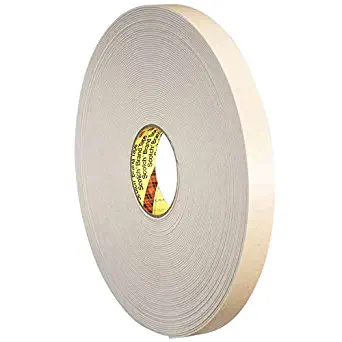 3M (4496W-3/4"x36yd) Double Coated Polyethylene Foam Tape 4496 White, 3/4 in x 36 yd 1/16 in