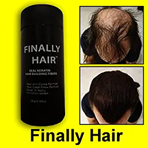 Hair Building Fibers Dark Grey/Gray Hair Loss Concealer Fiber 28 Gram .99oz Refillable Bottle by Finally Hair (Dark Grey/Gray)