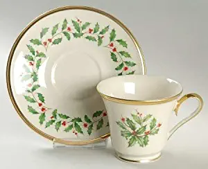 Lenox Holiday (Dimension) Footed Cup & Saucer Set, Fine China Dinnerware