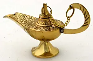 vrinda® Brass Aladdin Genie Lamp Incense Burner.