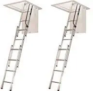 WERNER LADDER AA1510 AA1510B Ladder Aluminum Attic, 250 lb. (2)