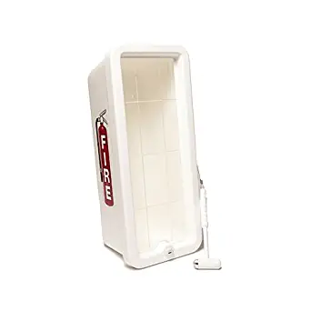 CATO 11001-H White Plastic Chief Fire Extinguisher Cabinet for 10 lb. Extinguisher, with Hammer and Cylinder Lock