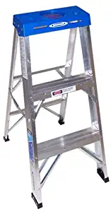 Werner 363 Single Sided Step Ladder with Pail Shelf, 250 Lb, 3 in, 3 in Front X 1-1/8 in Rear, 3-Foot