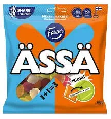 Fazer Assa 1+1=3 Mix Gummy 4 Packs of 280g 9.9 oz