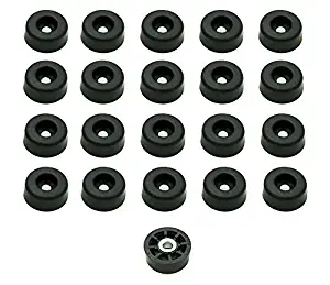 20 Round Rubber Feet Bumpers - .437 H X 1.062 D - Made in USA