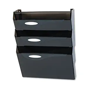 Wall File Starter Set, 4 Compartment, 13 quot;x4 quot;x17 quot;, Smoke