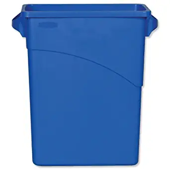 Rubbermaid Slim Jim Recycling Container with Handles, 60 L - Blue