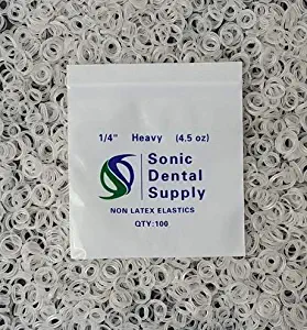 Sonic Dental - Clear 1/4" Heavy 4.5 Oz - Orthodontic Elastic - Braces - Dental Rubber Bands