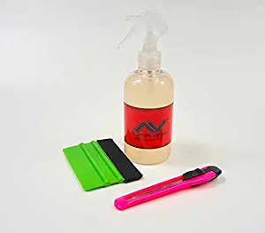 Vinyl Decal Application Kit Includes Large 8oz Application Fluid Bottle, Felt Squeegee, Utility Trim Knife for Easy Installs