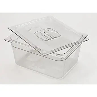 Rubbermaid Commercial Products FG125P00CLR Cold Food Pan, 1/2" Size, 9-1/3 Quart (Pack of 6)