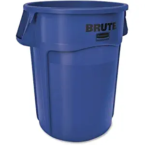 Rubbermaid Commercial 264360BE Brute Vented Trash Receptacle, Round, 44 gal, Blue