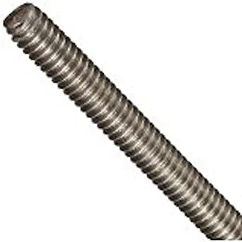 18-8 Stainless Steel Fully Threaded Rod, Meets DIN 975, M8-1.25 Thread Size, 1 m Length, Right Hand Threads