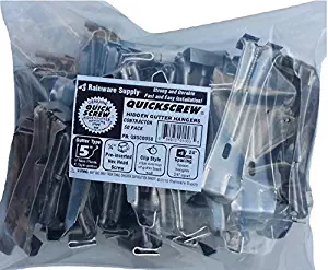  Quick Screw 5" 50 Pack Premium Hidden Rain Gutter Bracket Hook Hangers with screw clip style
