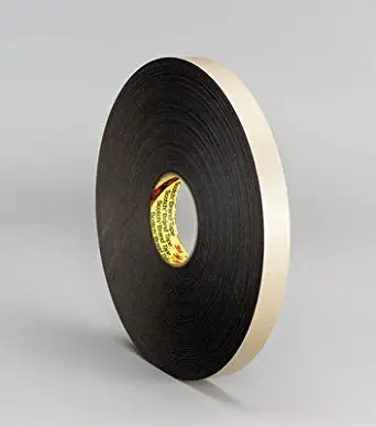 3M 4496 Black Foam Mounting Tape - 1 in Width x 1/16 in Thick - 30423 [PRICE is per ROLL]