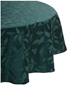 Lenox Holly Damask Tablecloth, 70-Inch Round, Green