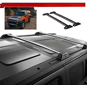 Outdoordeal Roof Racks Top Crossbar for 2006-2010 Hummer H3 H3T (Silver)