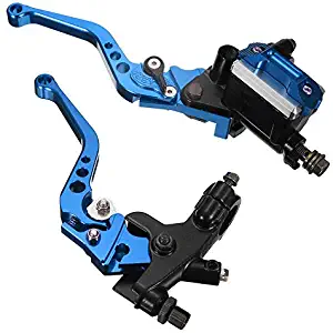 Lisyline Universal Motorcycle 7/8" 22mm Handlebar Brake Master Cylinder Clutch Lever Left & Right Set for Harley Honda Kawasaki Suzuki Yamaha (Blue)