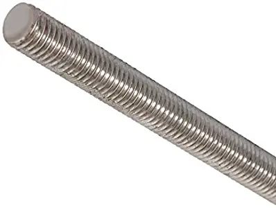 18-8 Stainless Steel Fully Threaded Rod, 1/4"-20 Thread Size, 24" Length, Right Hand Threads