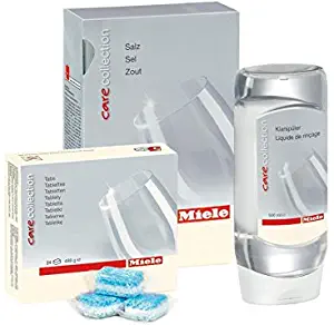 Miele Care Collection Bundle: Dishwasher Tabs (60ct) PLUS Reactivation Salt (1.5kg) PLUS Rinse Aid (16.9oz)