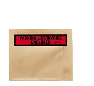 3M Top Print Packing List Envelope PLE-T1, 4-1/2 in x 5-1/2 in, 100 per carton