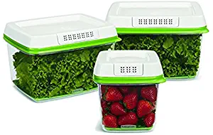 Rubbermaid FreshWorks Produce Saver 3-piece Set 2 x Large (17.3 cups / 4.0L), 1 x Medium (6.3 cups / 1.5L)