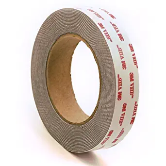 CS Hyde 3M 4941 Very High Bond Conformable Acrylic Foam Tape, Double-Sided VHB Acrylic Adhesive, Liner, 45 mil Thick, Dark Grey, 2" Width, 5 Yard Roll