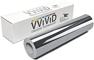 VViViD Chrome Silver Gloss DECO65 Permanent Adhesive Craft Vinyl for Cricut, Silhouette & Cameo (7ft x 11.8" Roll)