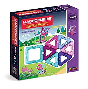 Magformers Inspire (14-pieces)Set MagneticBuildingBlocks, EducationalMagneticTiles Kit , MagneticConstructionSTEM Toy Set