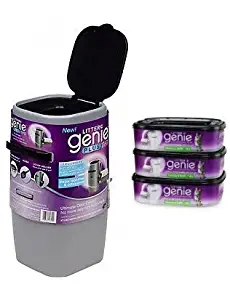 Litter Genie Plus Silver Cat Litter Disposal System and 3 Additional Refills