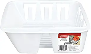 Rubbermaid Antimicrobial in-Sink Dish Drainer, White, Small (FG6049ARWHT)