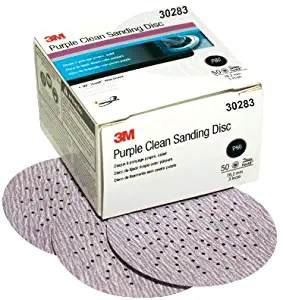 3M 30283 Hookit Purple 3" P80E Grit Clean Sanding Disc