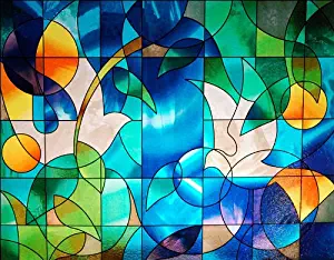 Dove Stained Glass Window Film - 36" Wide X 30" Long: Sold by The Pattern.