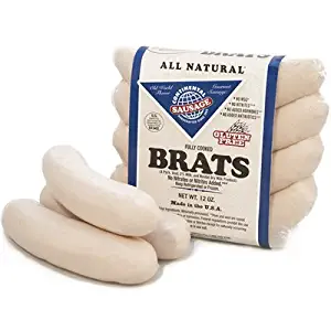 Veal & Pork Oktoberfest Style Bratwurst Sausage Frozen - 4 oz links, 10# Case