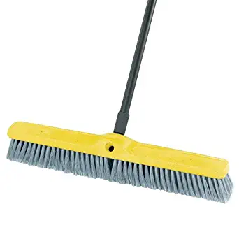 Rubbermaid Commercial Fine Floor Sweeper, Styrene Fill, 24" Brush, 3" Bristles, Gray - one sweeper head.