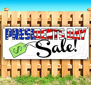 Presidents Day Sale 13 oz Heavy Duty Vinyl Banner Sign with Metal Grommets, New, Store, Advertising, Flag, (Many Sizes Available)