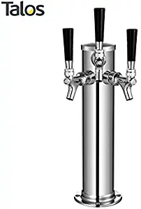 Talos Draft Beer Kegerator Tower, Stainless Steel Beer, 3" Column (3 Faucet)